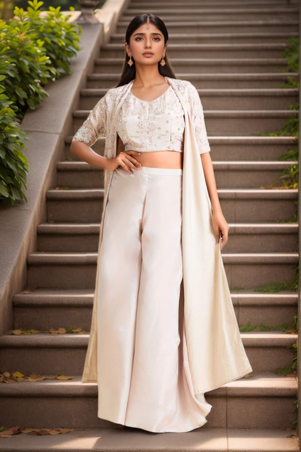 Samyukta Singhania Blossom Sequin Embellished Jacket Set 