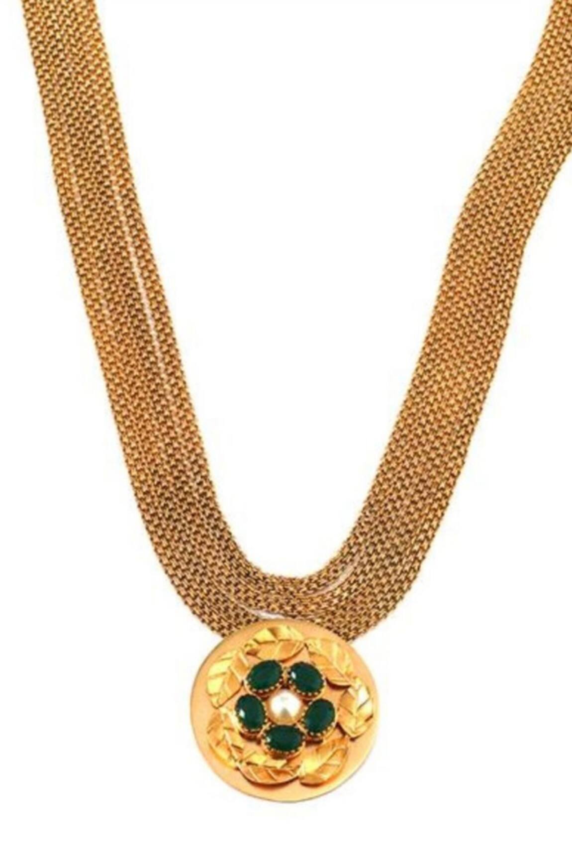 Suhani Pittie Crystal Bloom Embellished Pendant Necklace