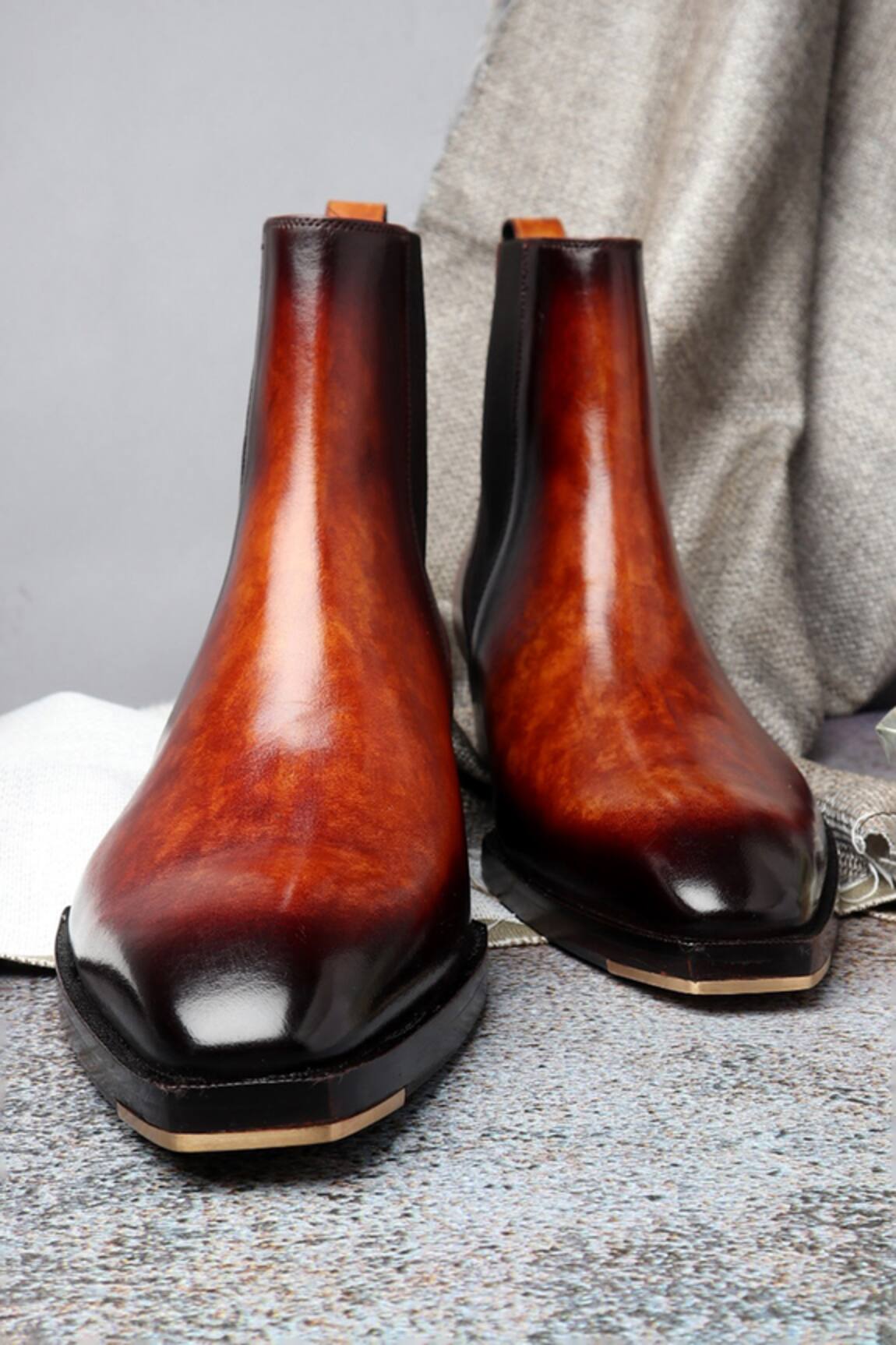 Fellmonger Marble Patina Square Chelsea Boots 