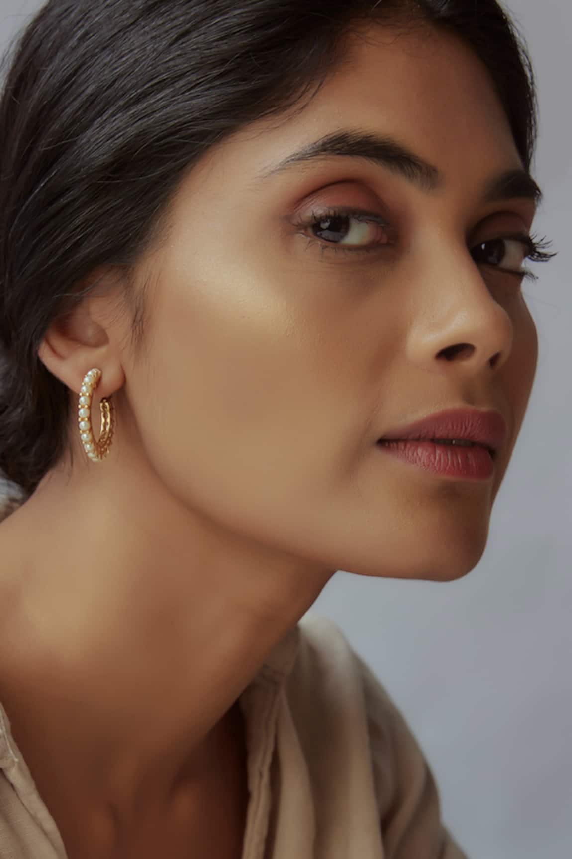 MAALICIOUS JEWELRY Pearl Embellished Hoops