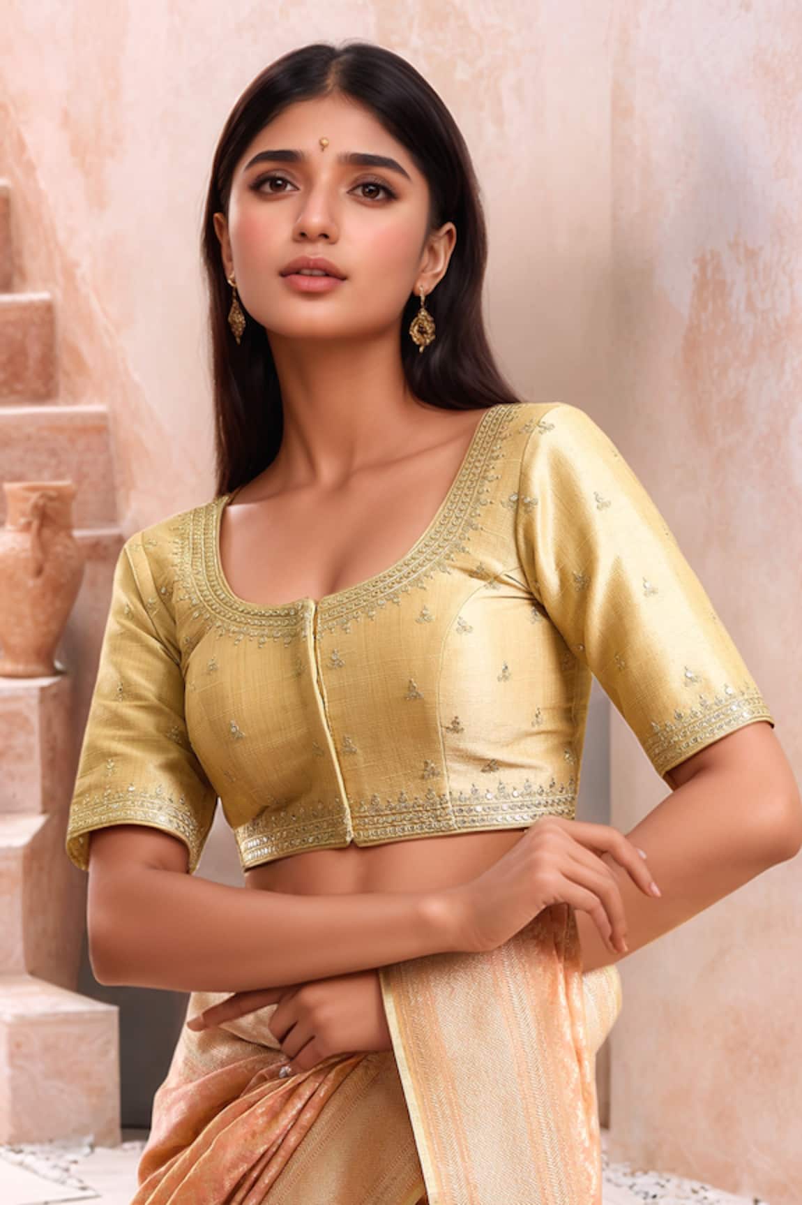 Samyukta Singhania Ditsy Blossom Embroidered Blouse 