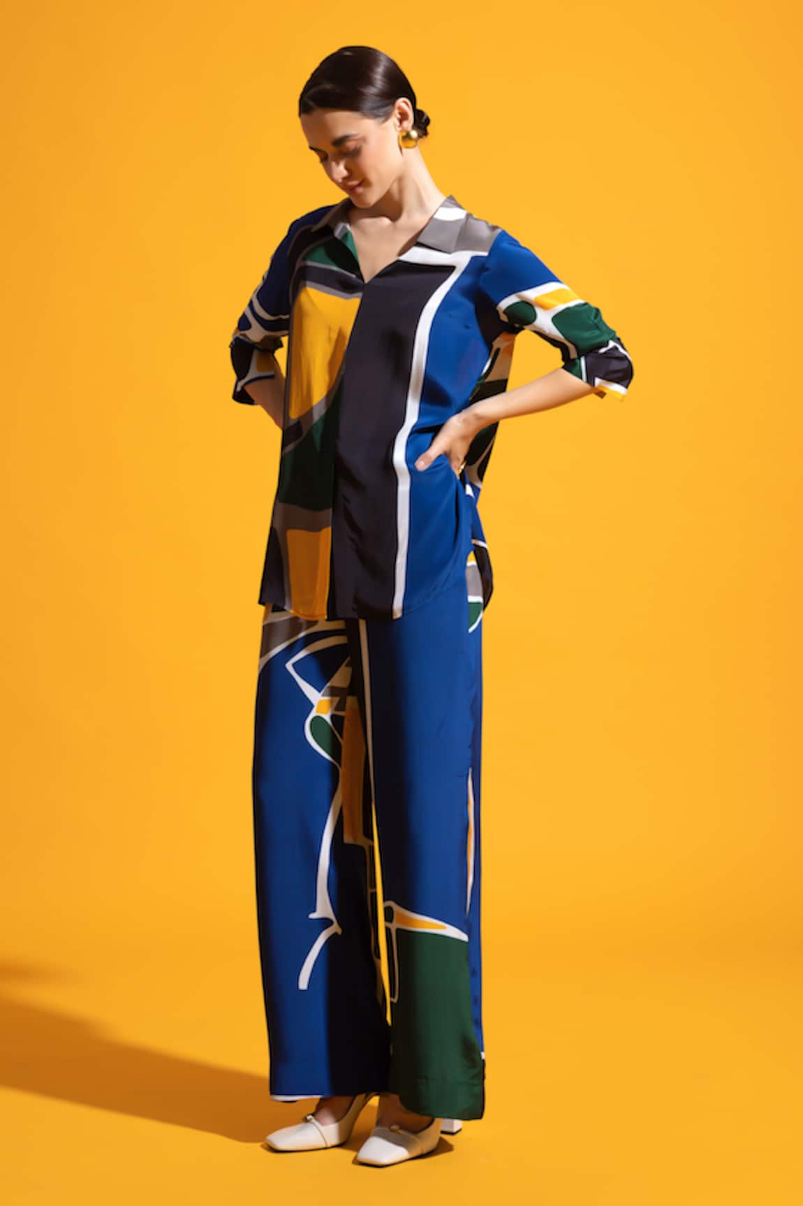 Nautanky Zenith Abstract Print Shirt With Pant