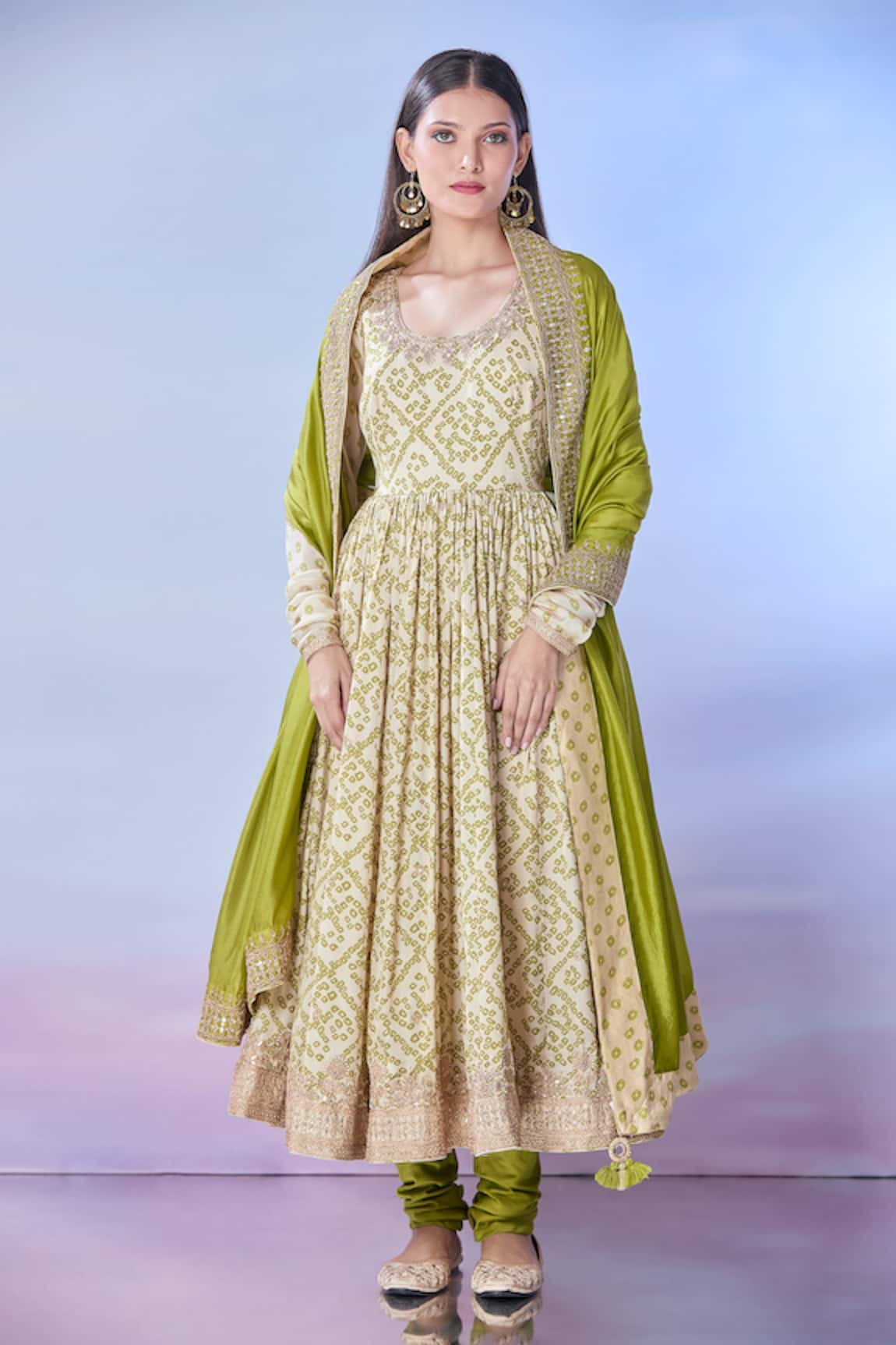 Punit Balana Bandhani Print Anarkali Churidar Set