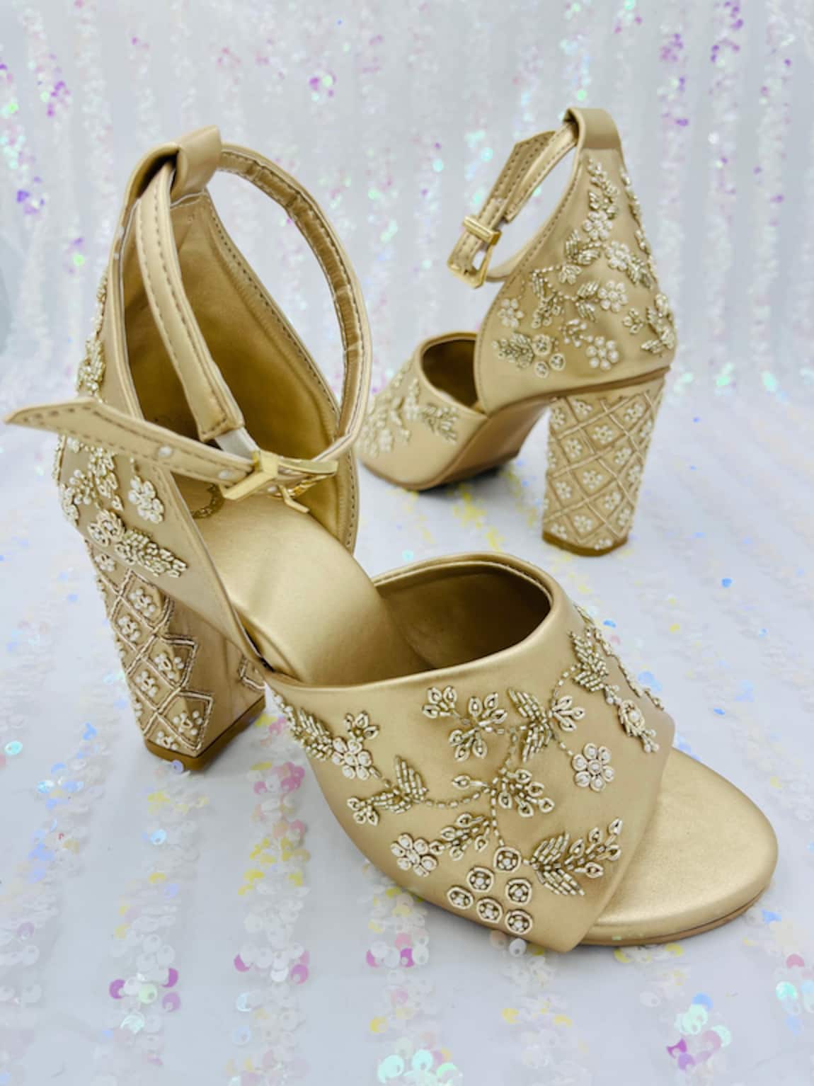 Shiveen Shiveen Chamak Bead Embroidered Heels 