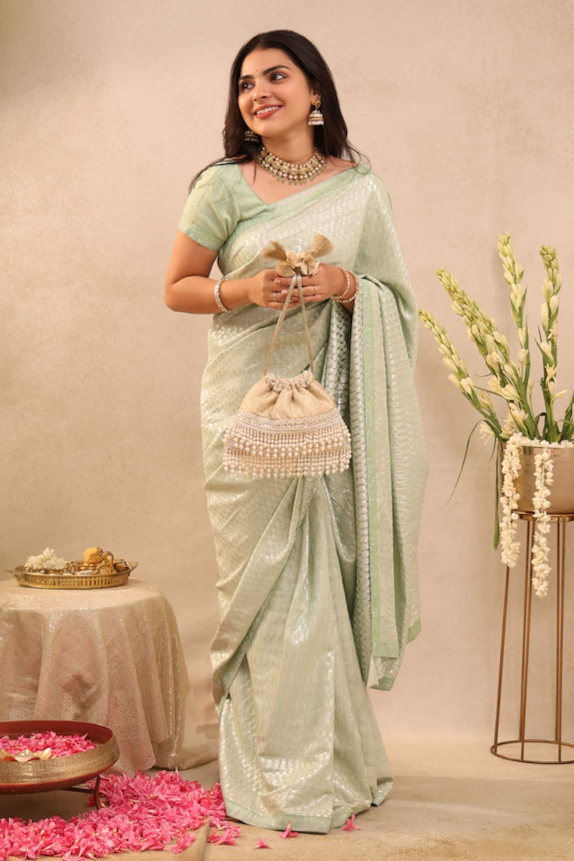 Amyra Anahi Tussar Brocade Potli Bag