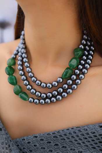 Do Taara Stone Pearl Layered Necklace 