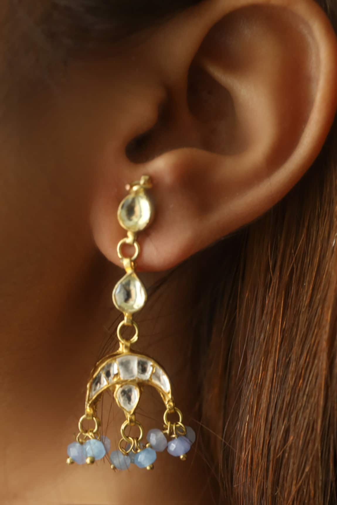 Do Taara Chand Bahar Kundan Danglers 
