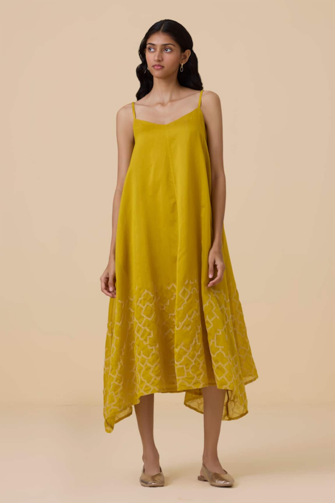 The Summer House Inaya Hand Woven Asymmetric Dress 