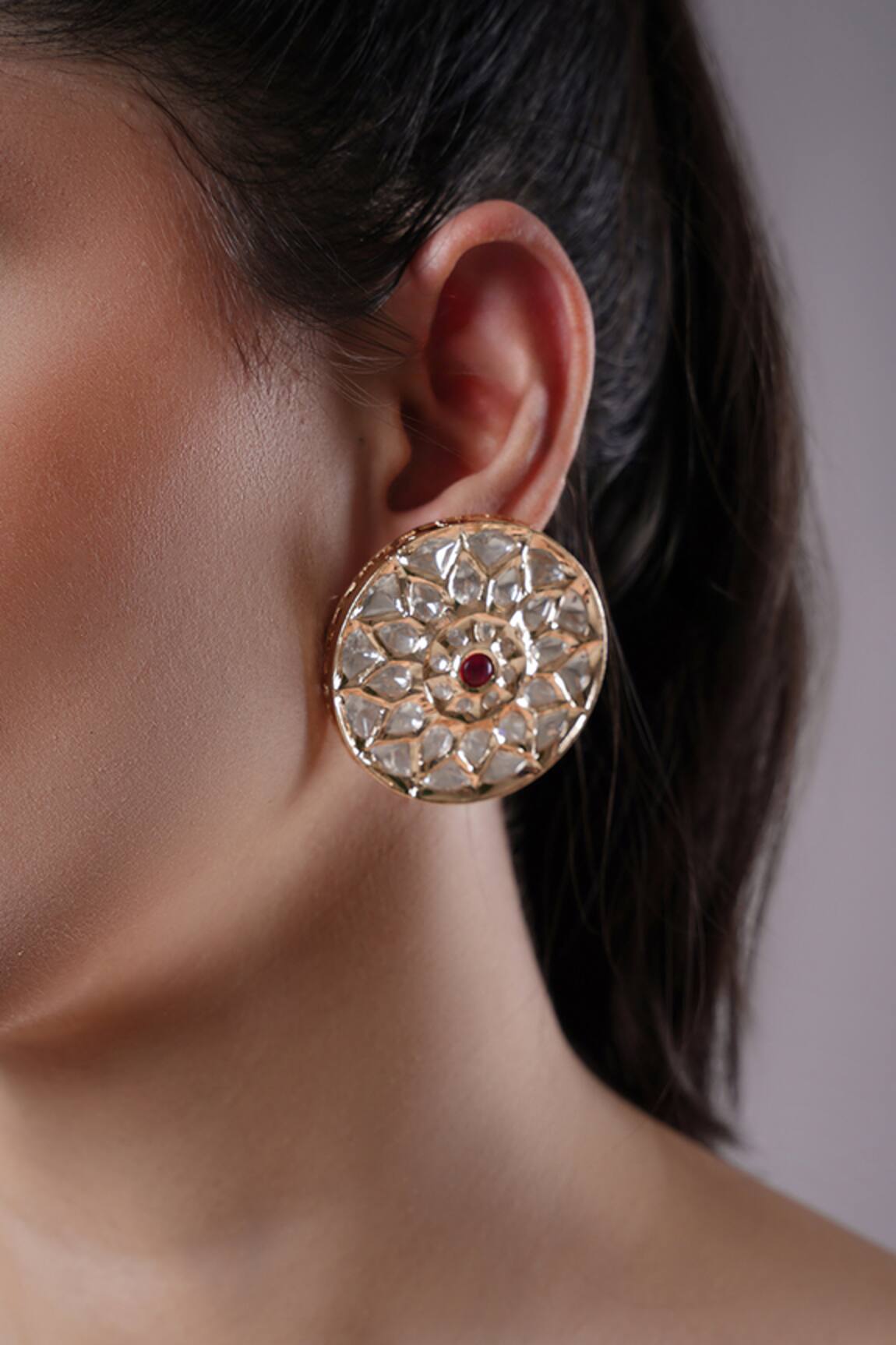 Xago Le Aviva Kundan Embellished Studs 