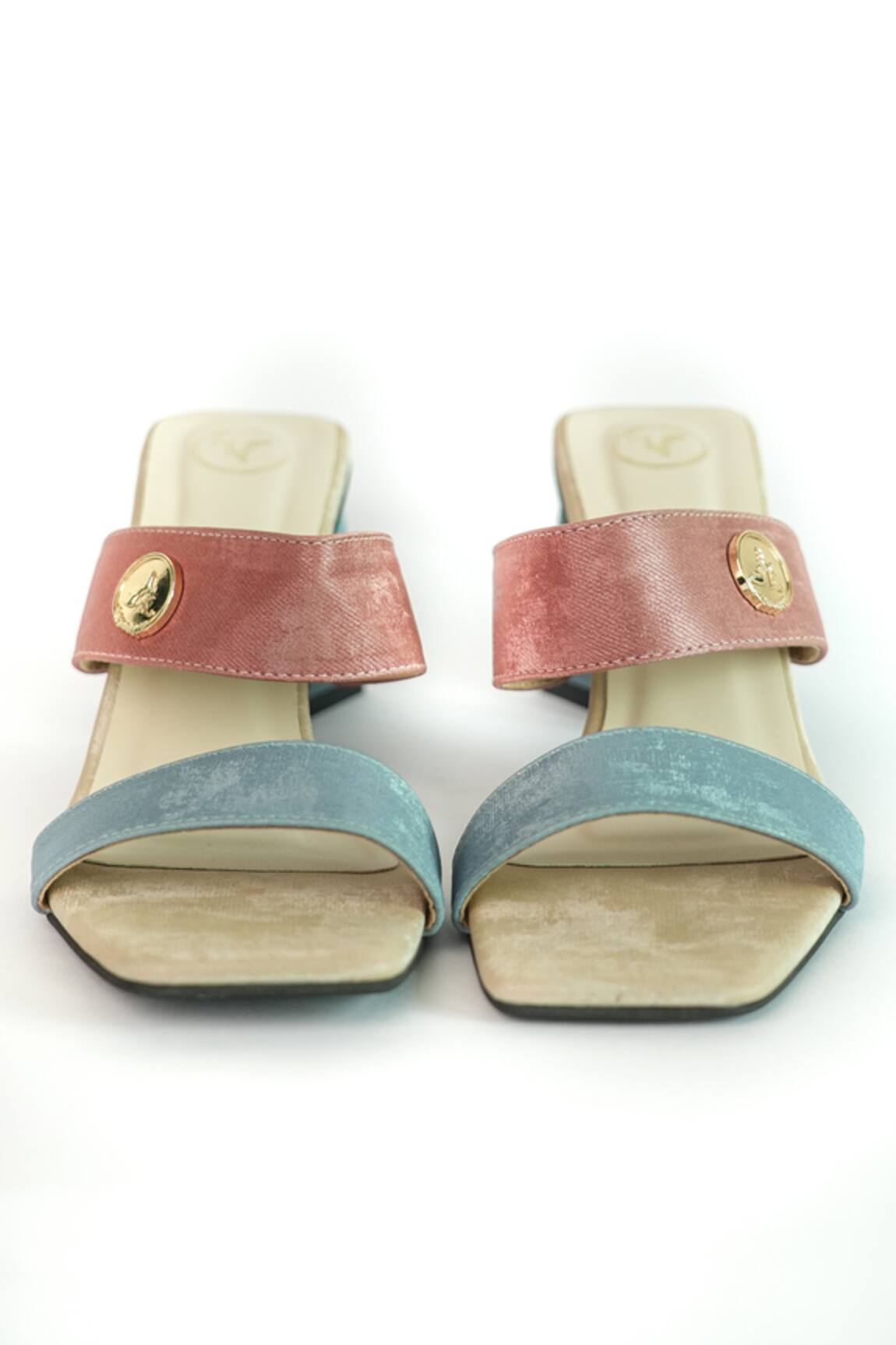 Sana K luxurious Footwear Dual Tone Strap Heels 