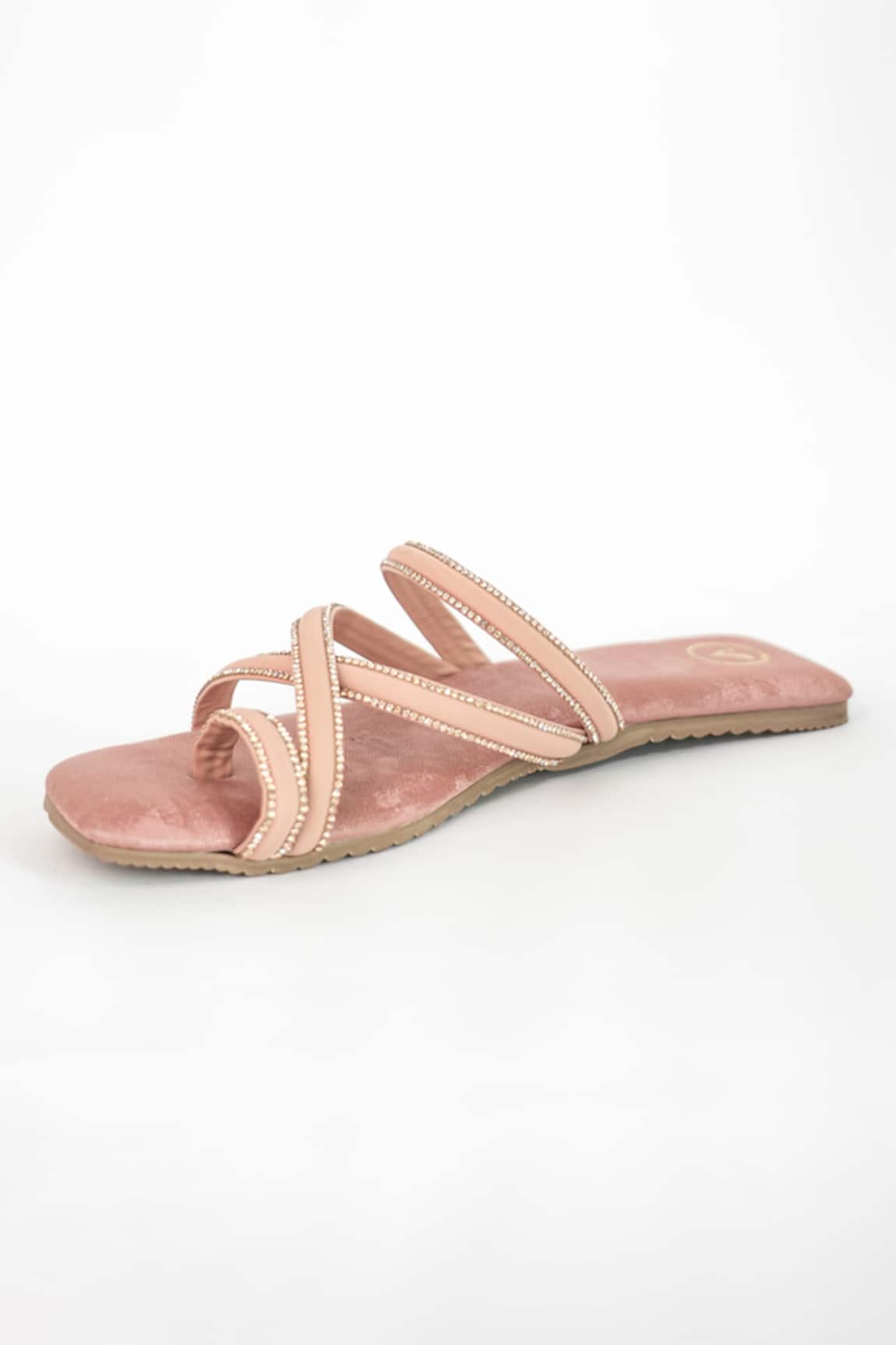 Sana K Luxurious Footwear Asha Criss-Cross Strap Flats 