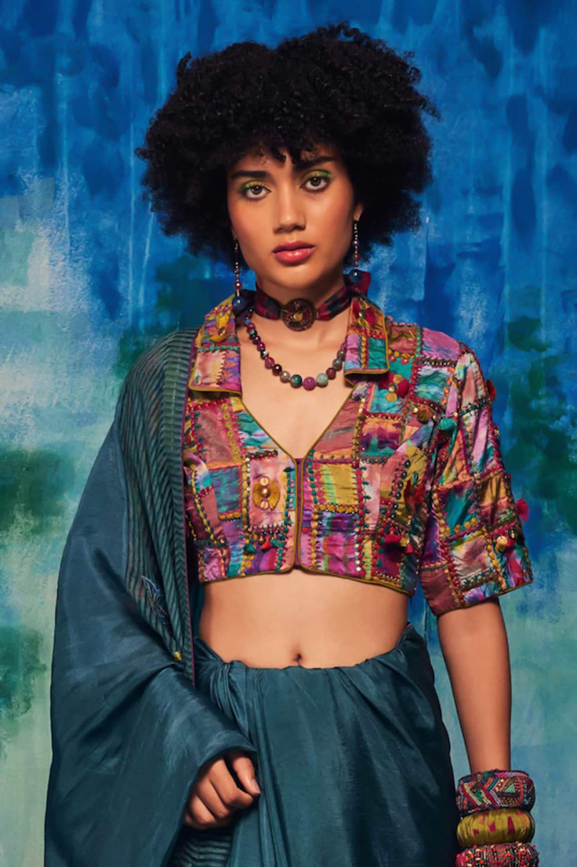 Capisvirleo Kirti Patchwork Detailed Blouse 