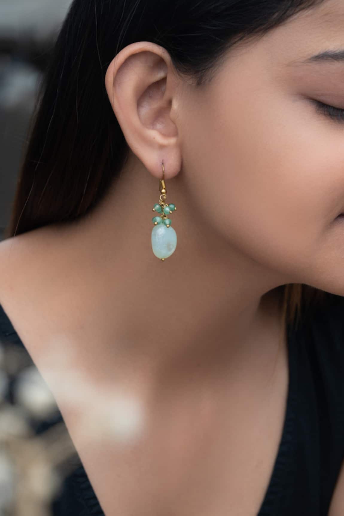 Do Taara Natural Stone & Clustered Onyx Encrusted Earrings