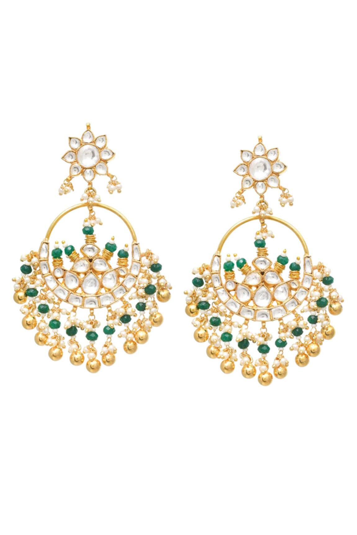 MAISARA JEWELRY Srila Embellished Chandbali Earrings 