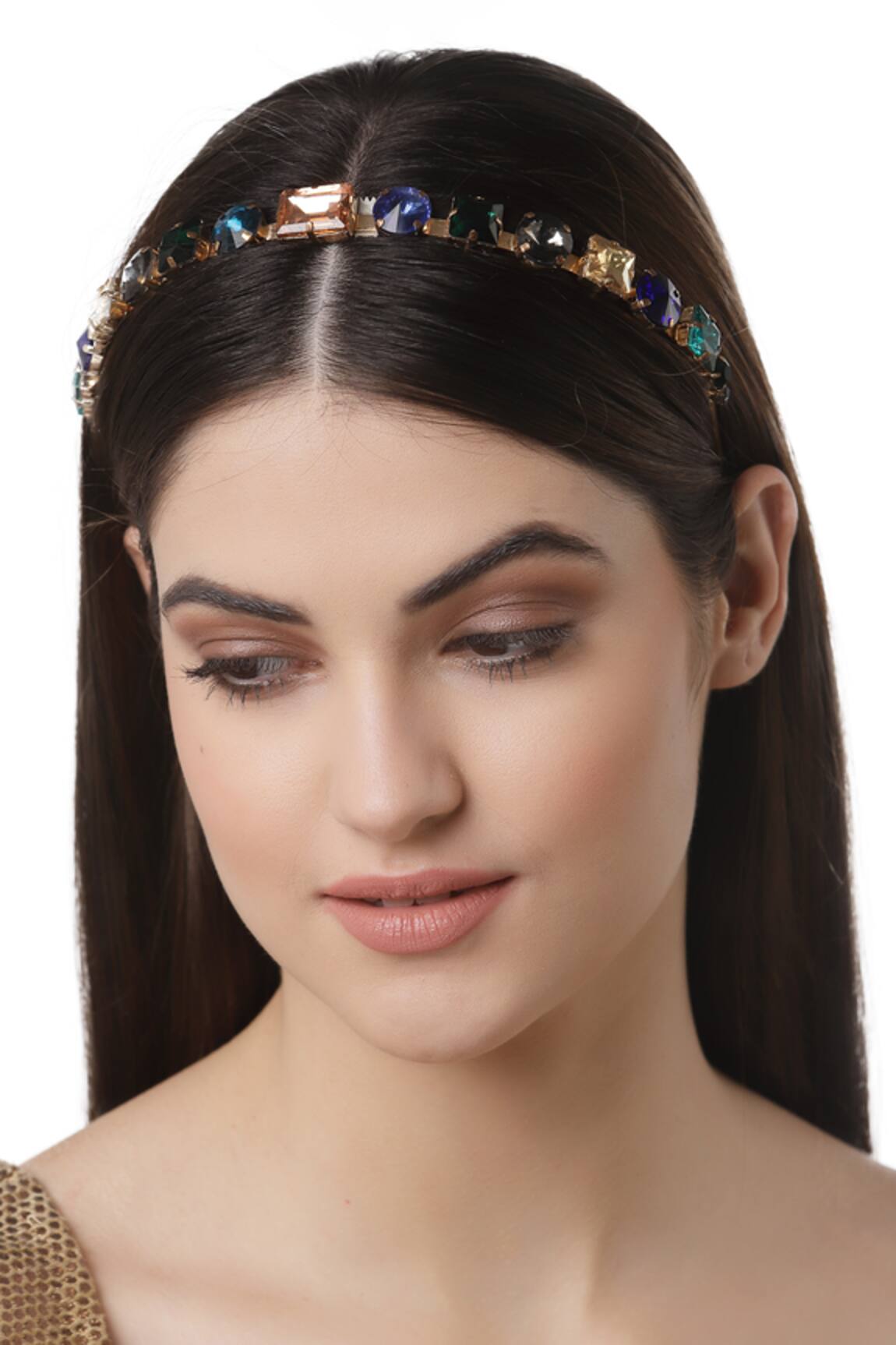 Bijoux By Priya Chandna Rainbow Luxe Crystal Embellished Hairband 