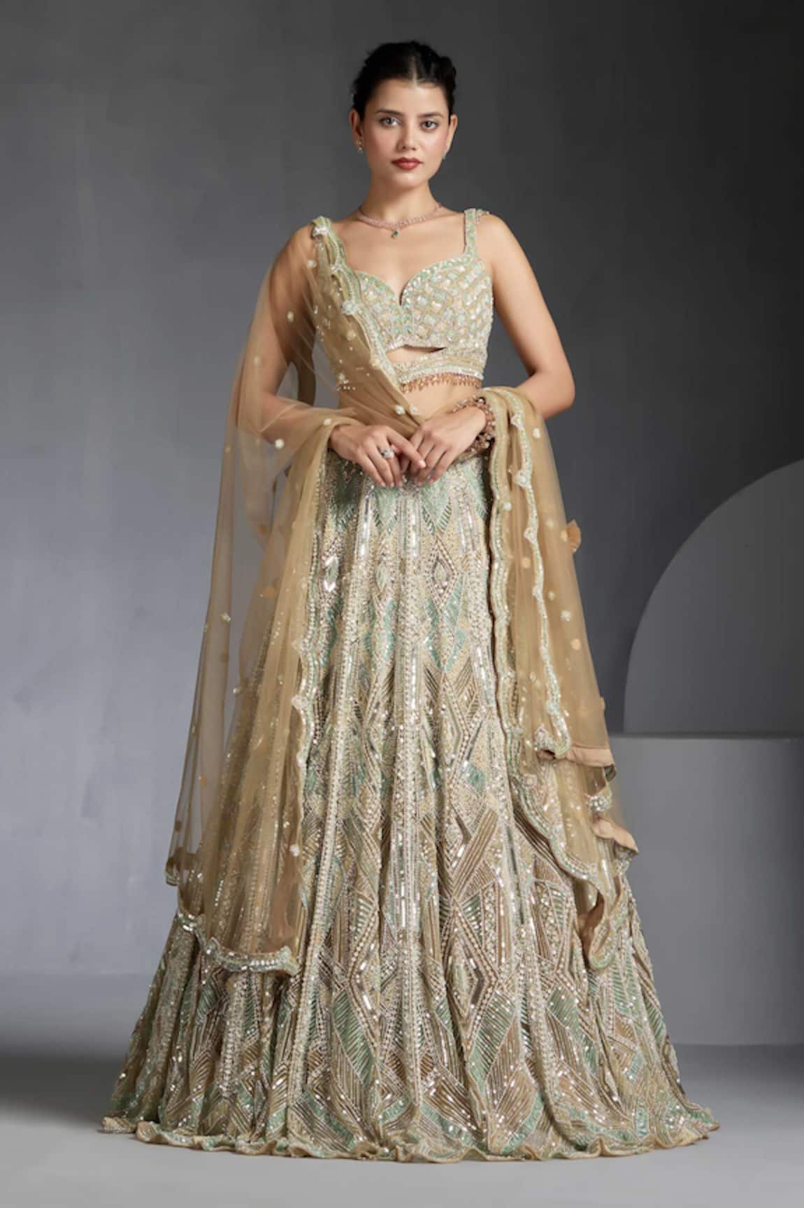 Chaashni by Maansi and Ketan Sequin Embroidered Lehenga Blouse Set 