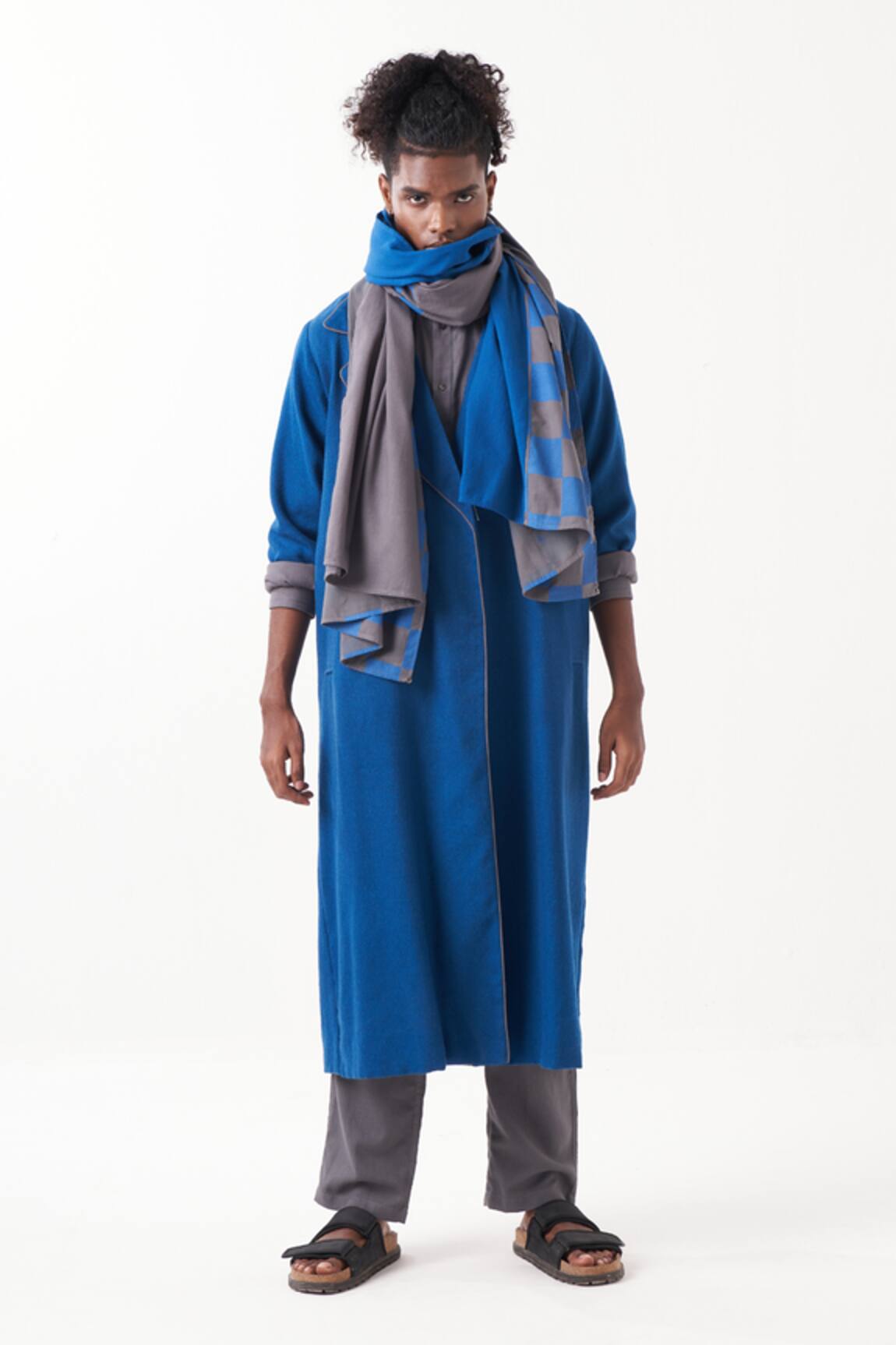 THREE Back Quilted Panel Trench Jacket Pant Set 