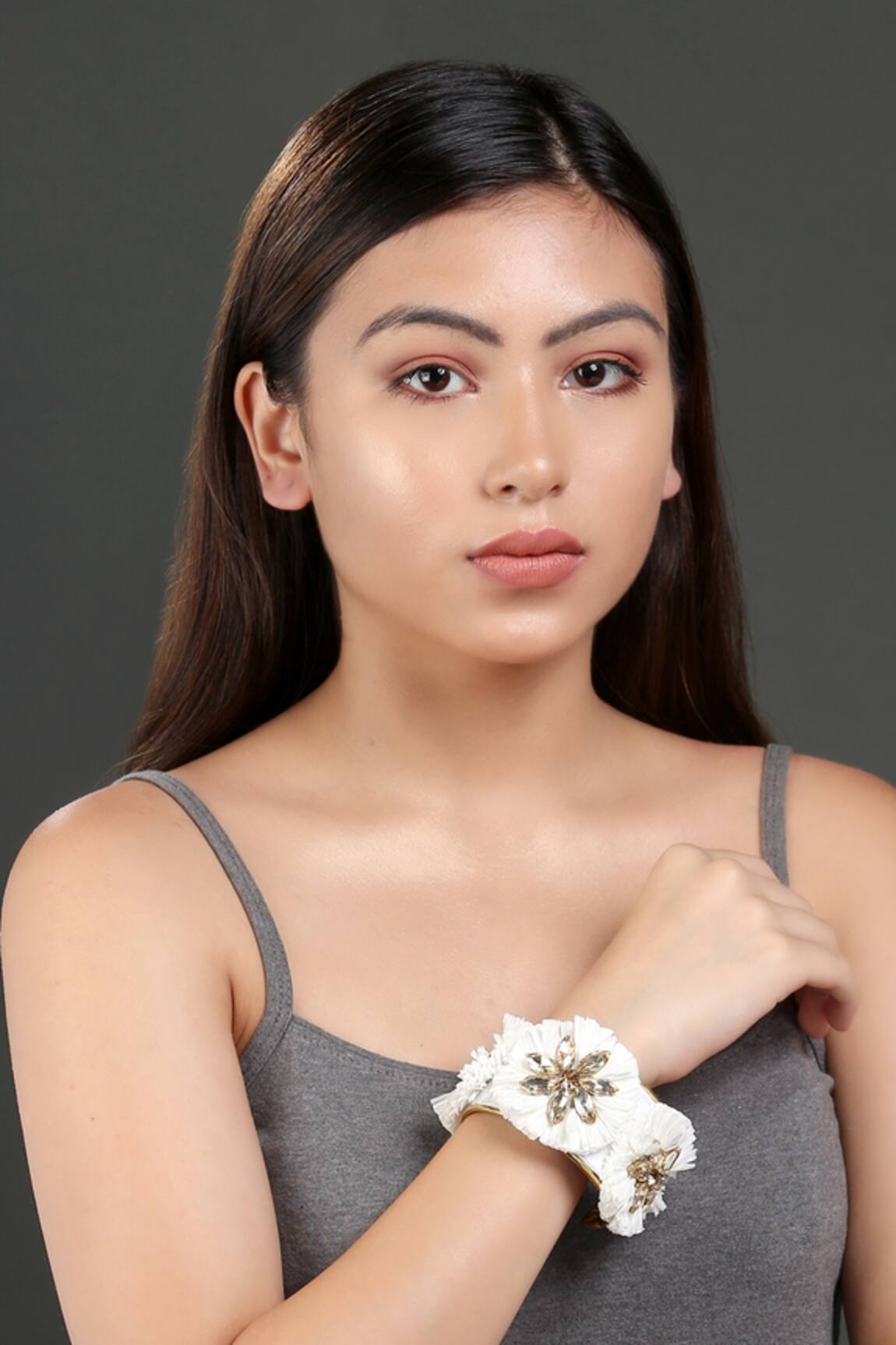 Bijoux By Priya Chandna Raffia Crystal Cuff Bracelet