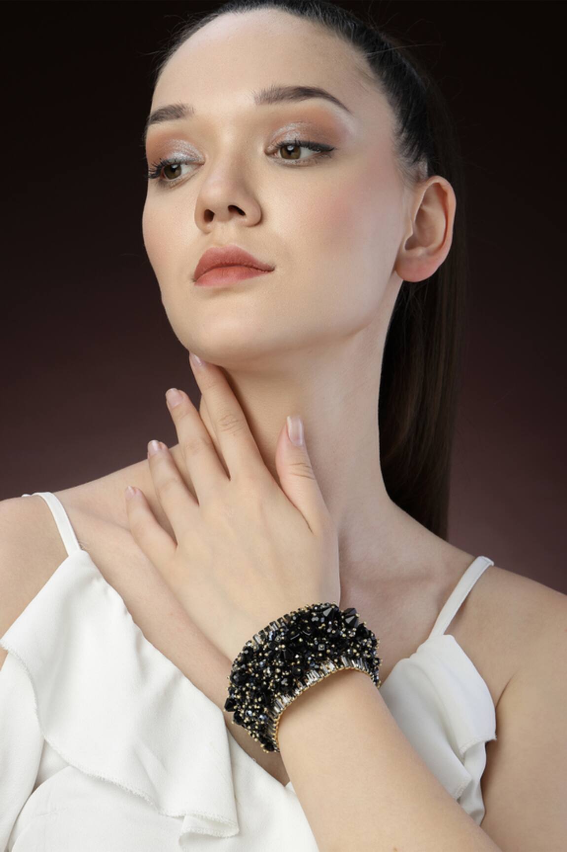 Bijoux By Priya Chandna Midnight Crystal Bracelet