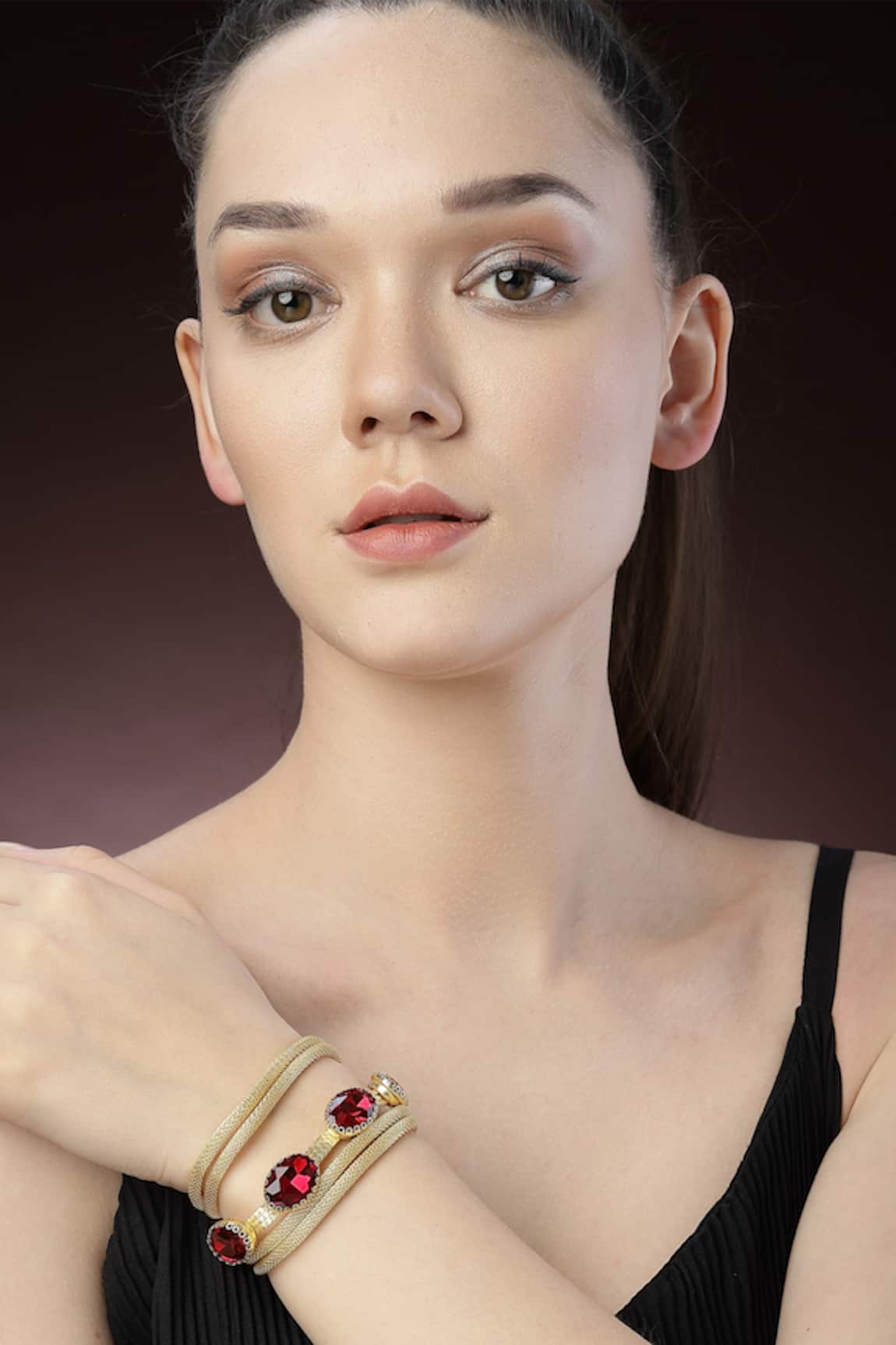 Bijoux By Priya Chandna Crystal Stone Link Bracelet