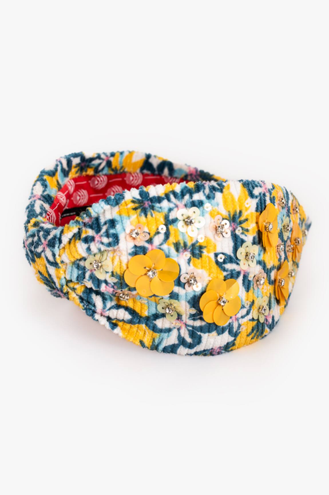 Moyolu Floral Sequin Embroidered Headband