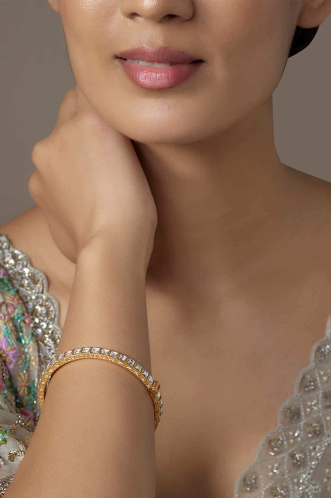 Karisa Designs Quad Kundan Stone Embellished Bangle 