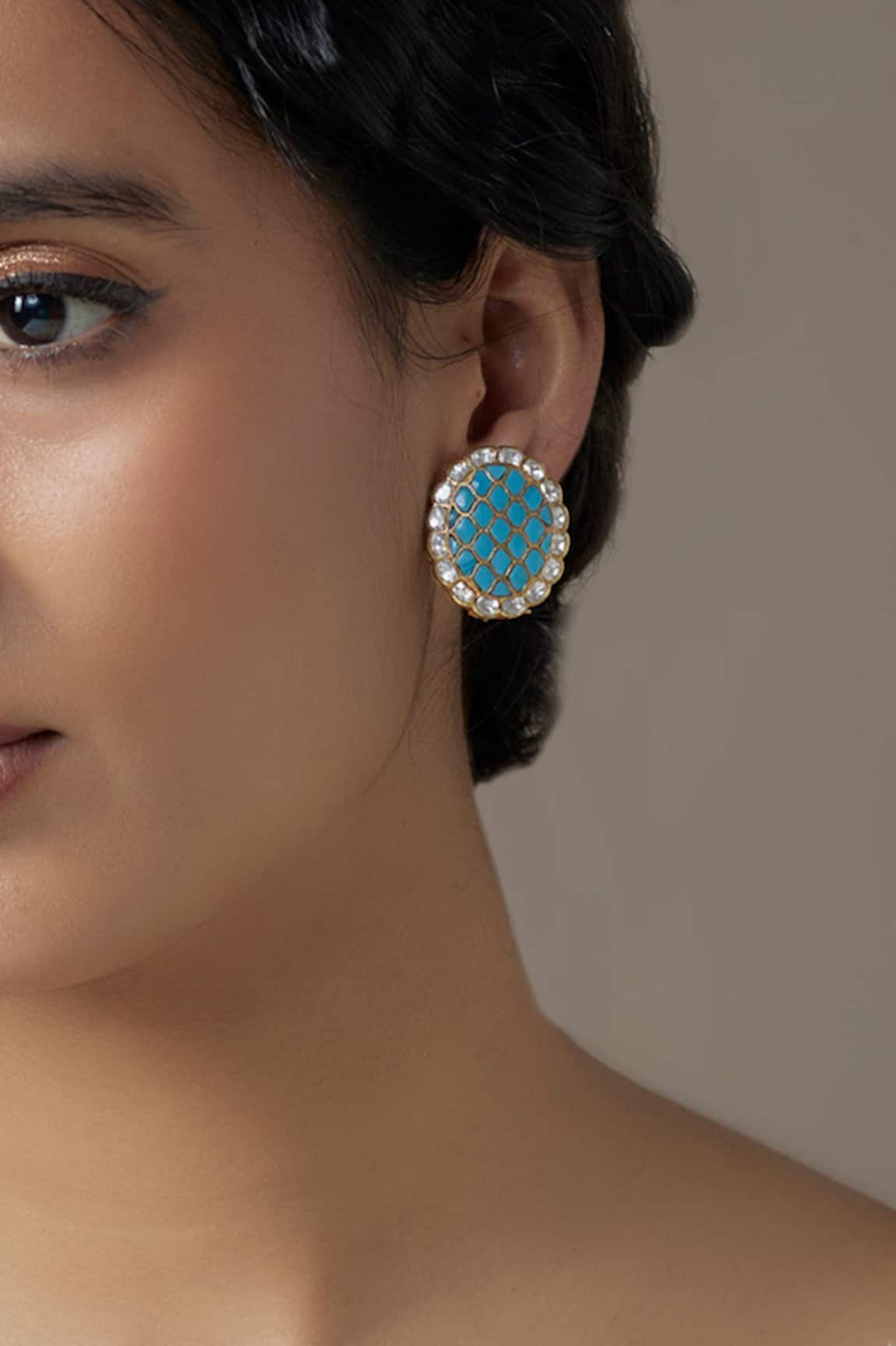 Karisa Designs Semi Precious Stone Embellished Studs 