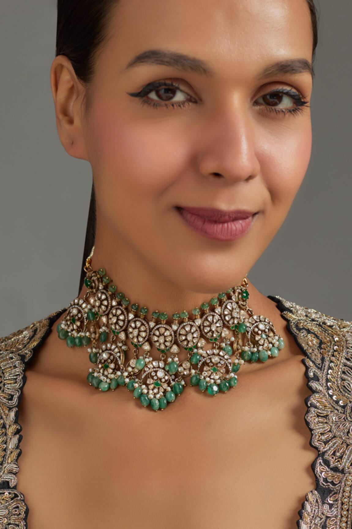 Karisa Designs Bahar Moissanite Polki Embellished Choker