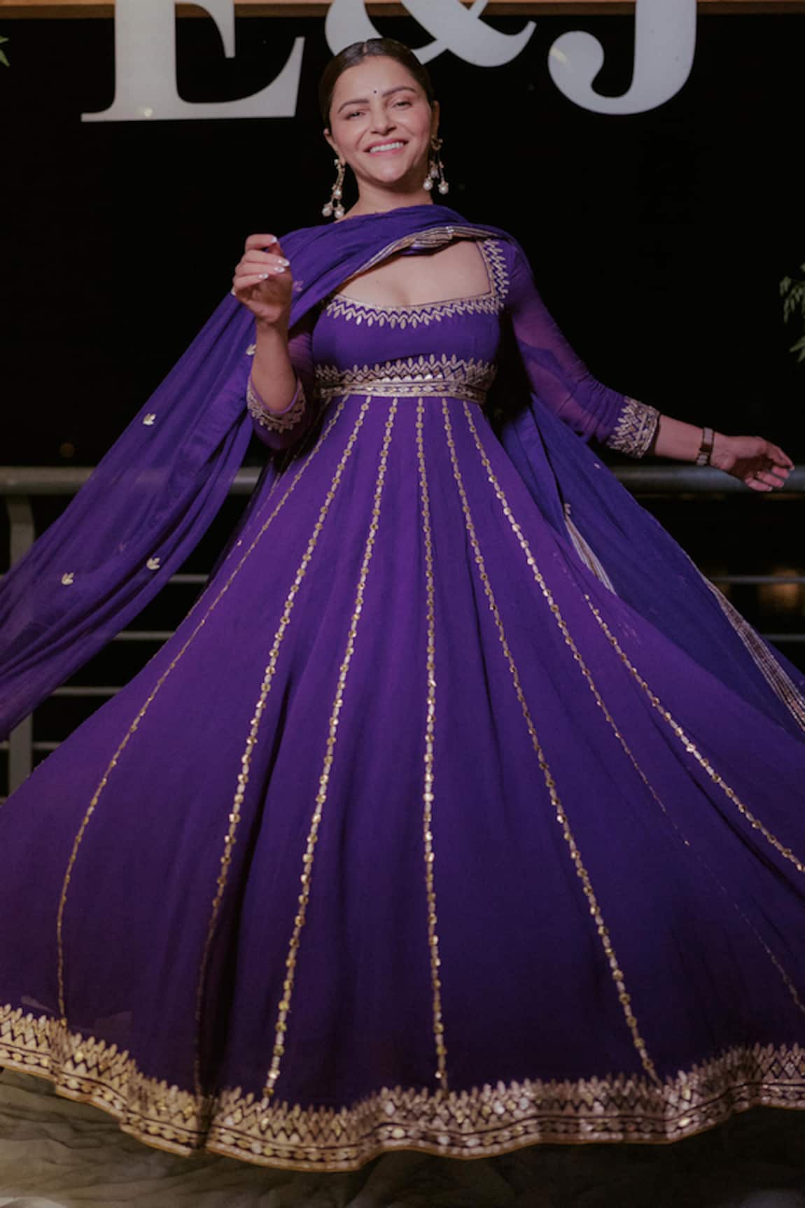 Esha Koul Gota Embellished Anarkali & Churidar Set