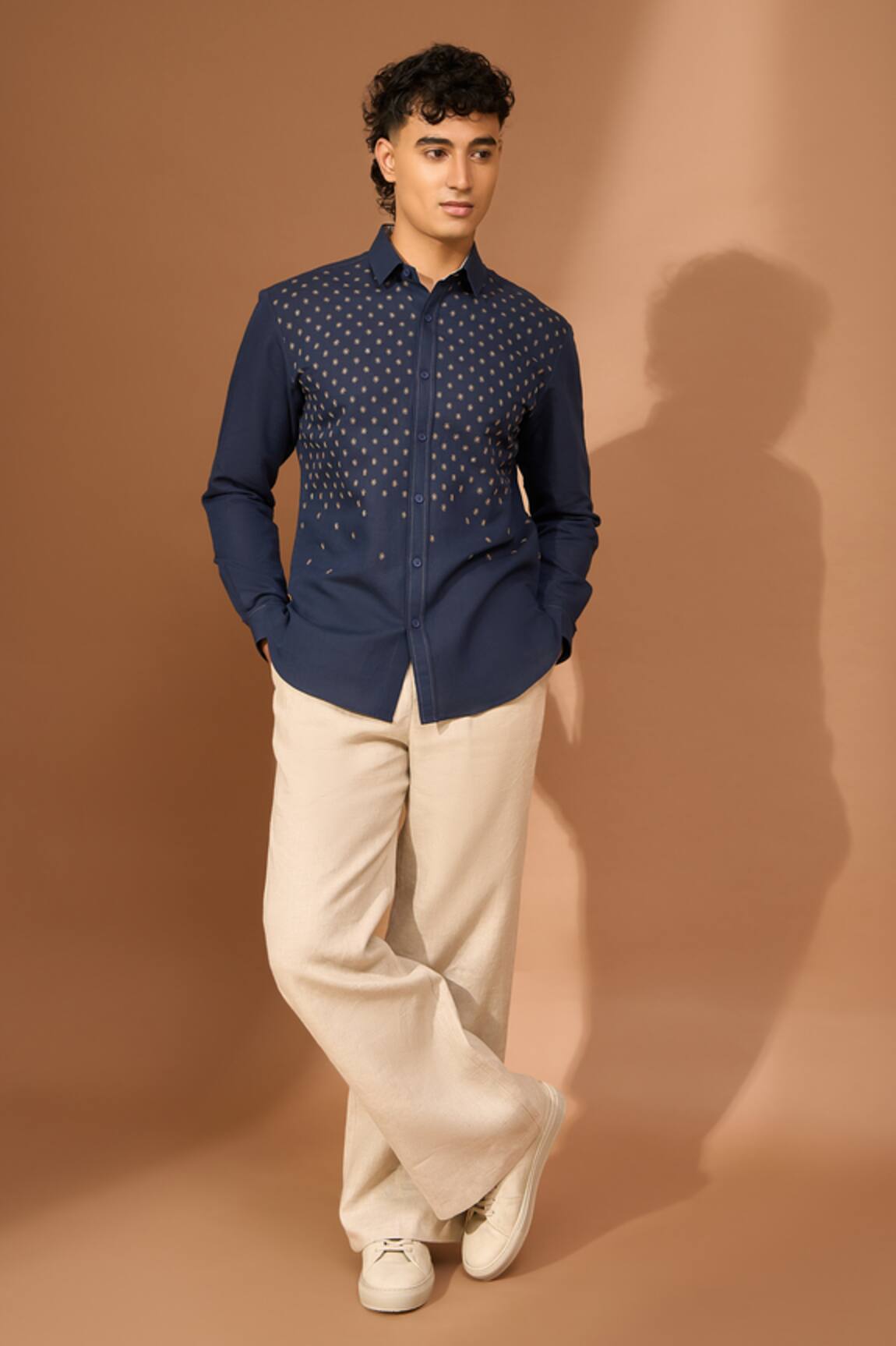 Vivek Karunakaran Star Thread Embroidered Shirt