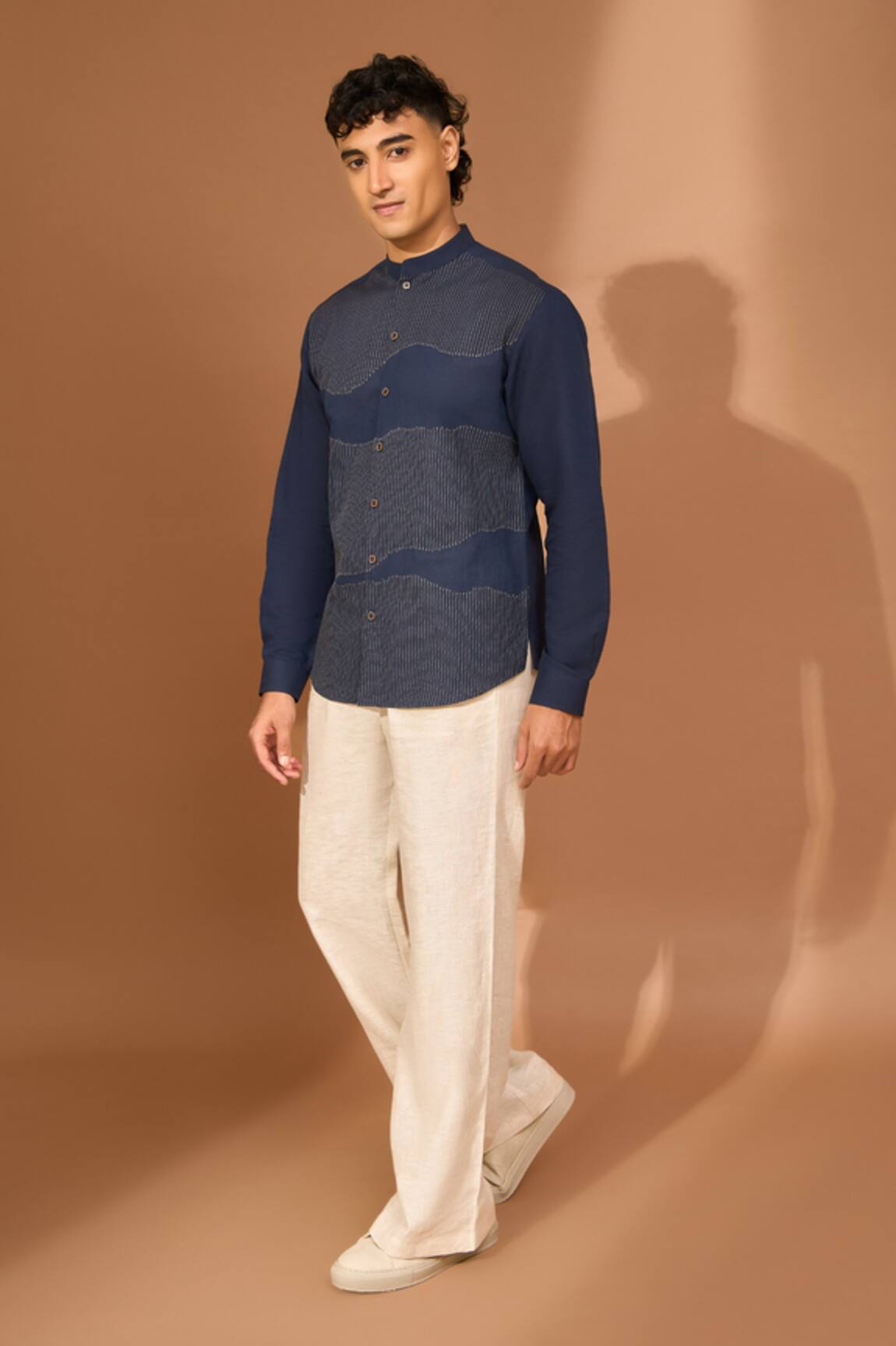 Vivek Karunakaran Wave Ray Stitch Embroidered Shirt
