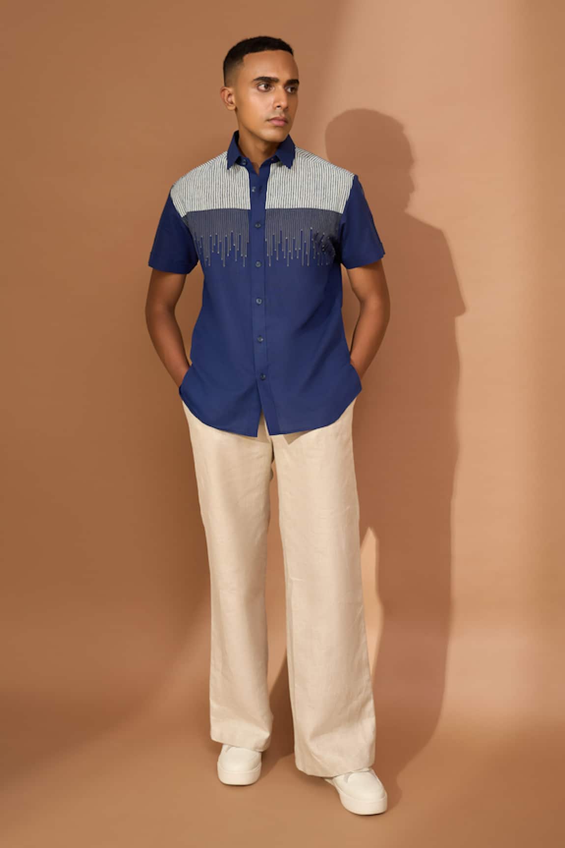 Vivek Karunakaran Patch & Ray Stitch Embroidered Shirt 