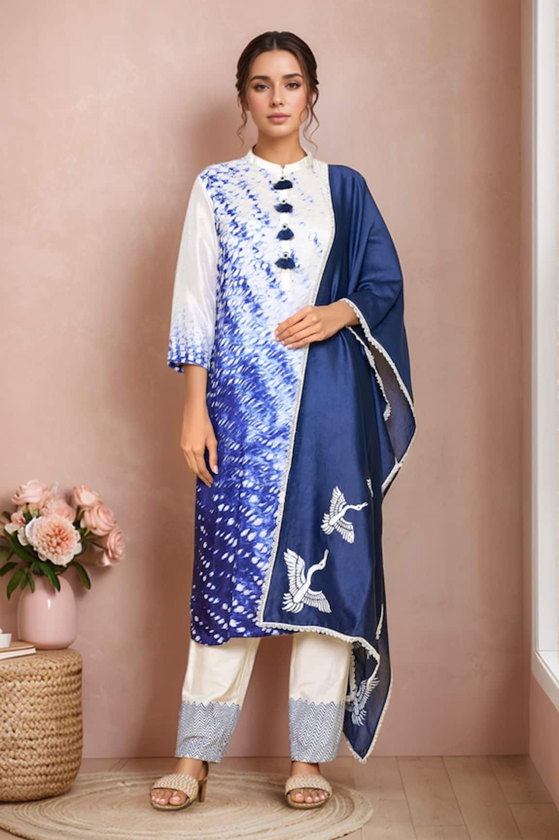 Samyukta Singhania Shibori Dyed Straight Kurta Pant Set 