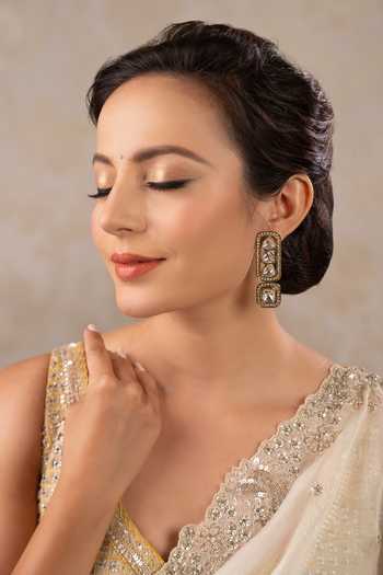 Anana Anjana Polki Geometric Earrings