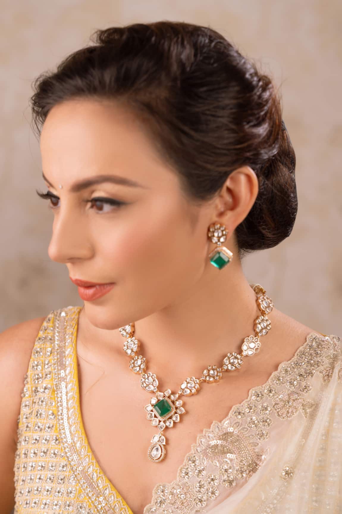 Anana Chameli Polki Floral Necklace Set 
