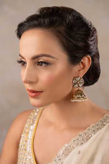 Anana Gaurangi Polki Embellished Jhumkas