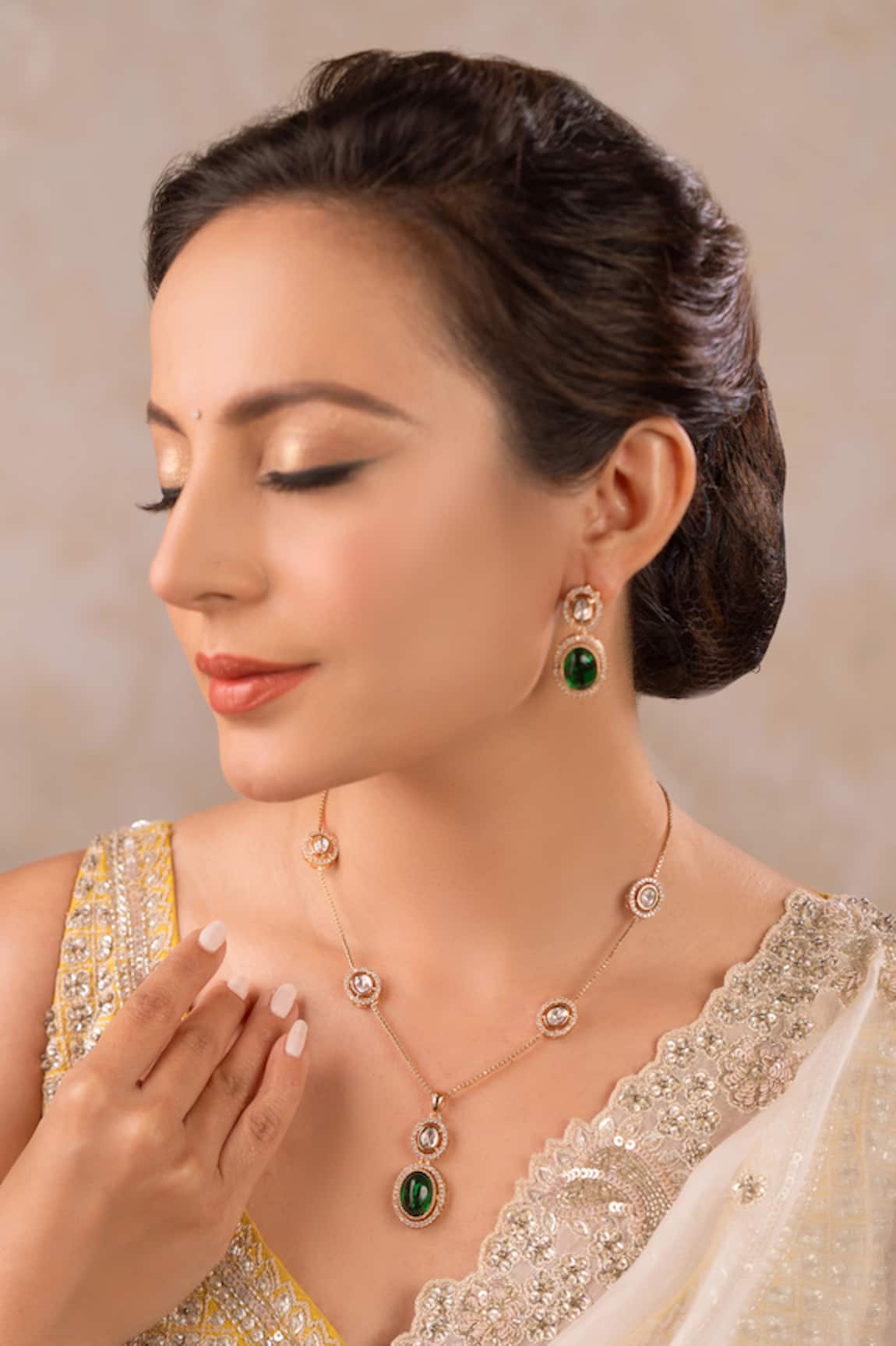 Anana Zoya Polki Embellished Necklace Set