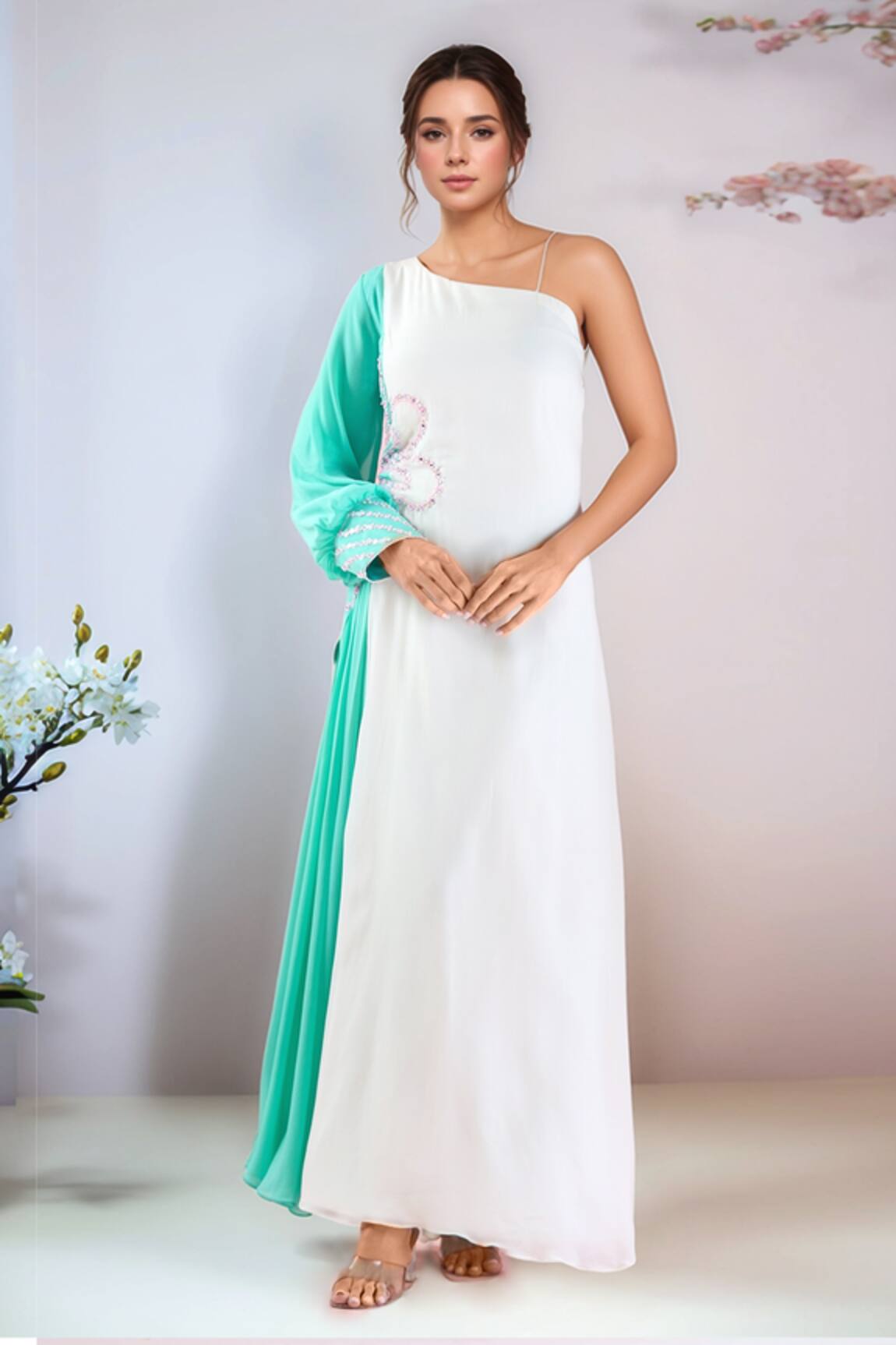 Samyukta Singhania Hand Embroidered Ombre Dress 