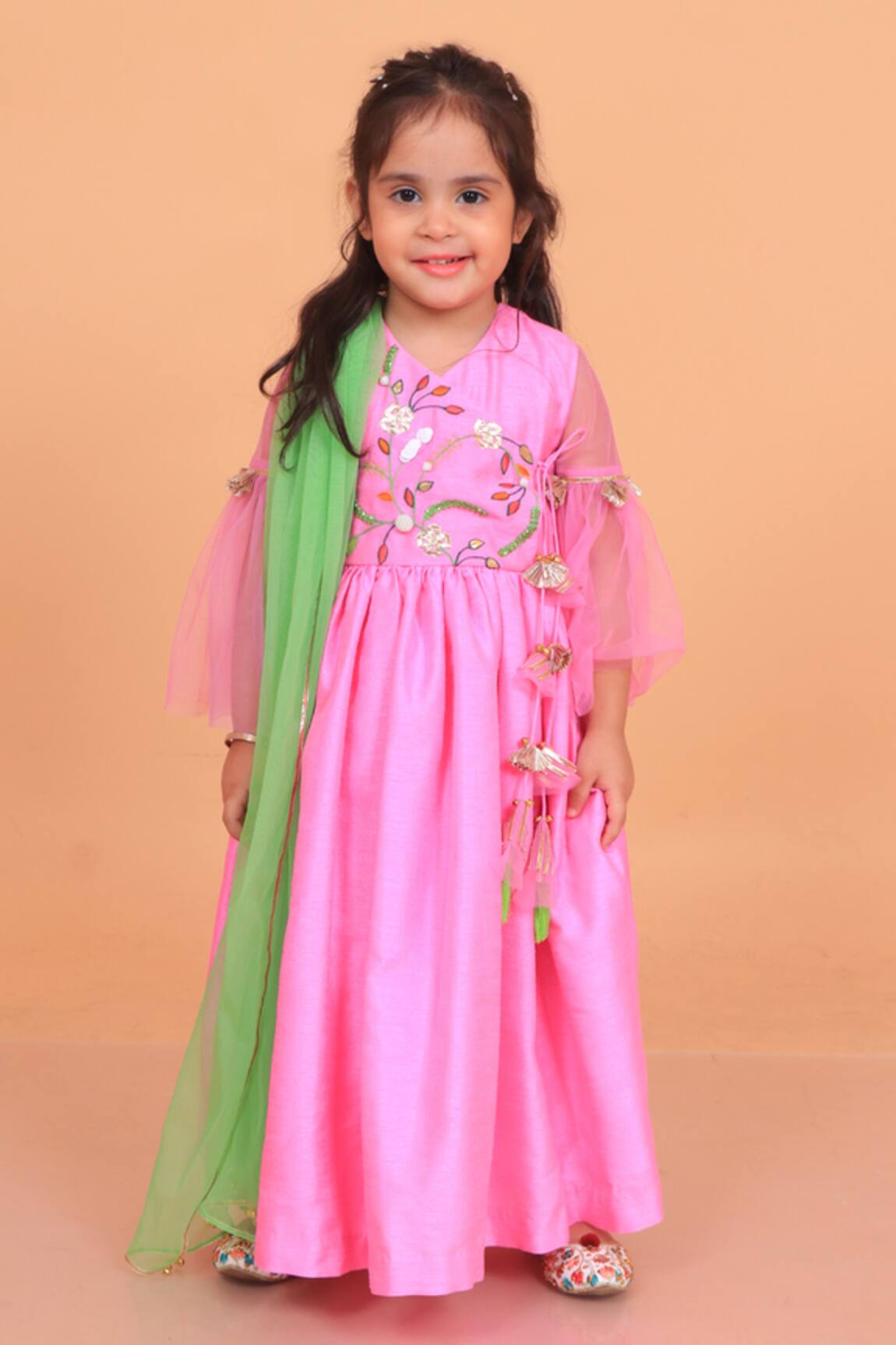 Turqidz By Shweta Aggarwal Embroidered Angarkha Anarkali With Dupatta 