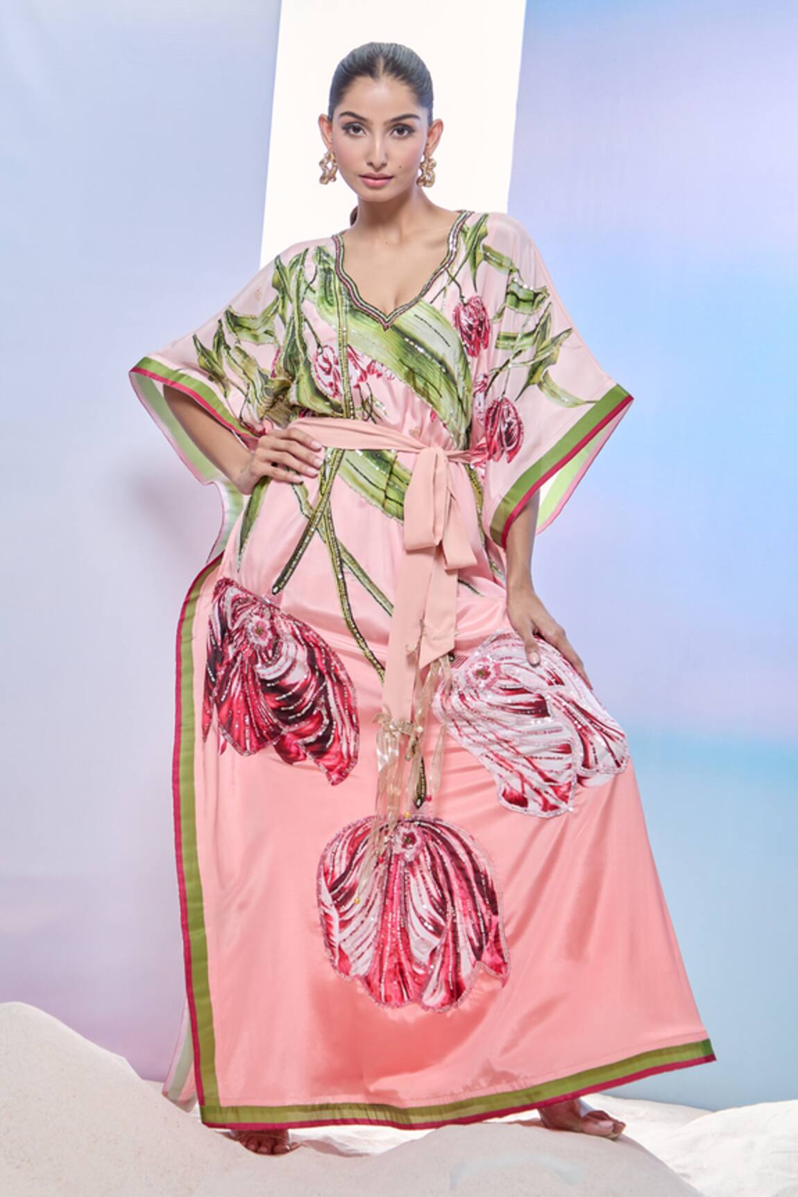 Pria Kataria Puri Tulip Blossom Print Kaftan