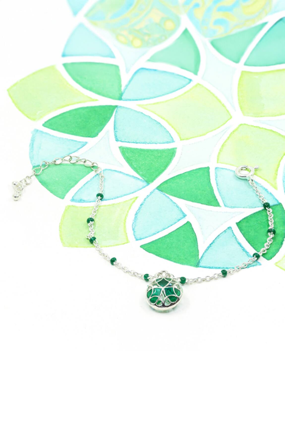 Manner Floral Charm Enamelled Bracelet 