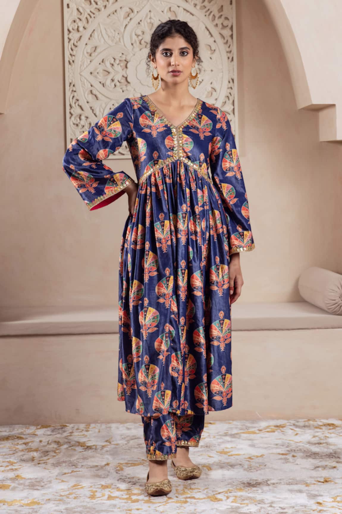 Rivaaj Clothing Botanical Print Anarkali & Pant Set