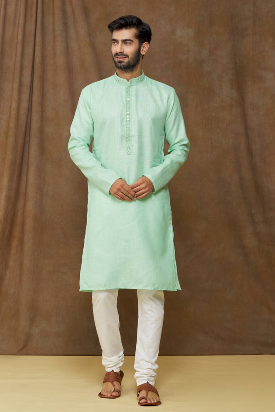 Samyukta Singhania Pastel Linen Cotton Kurta Set 