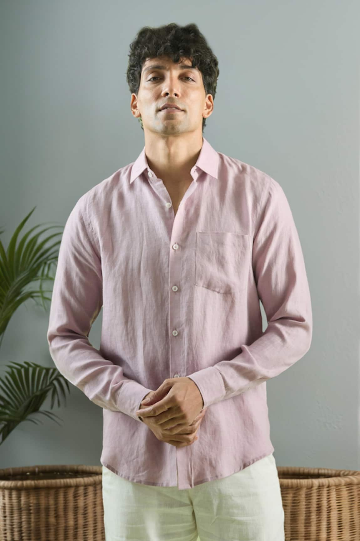 Aryavir Malhotra Purple Plain Full Sleeve Shirt