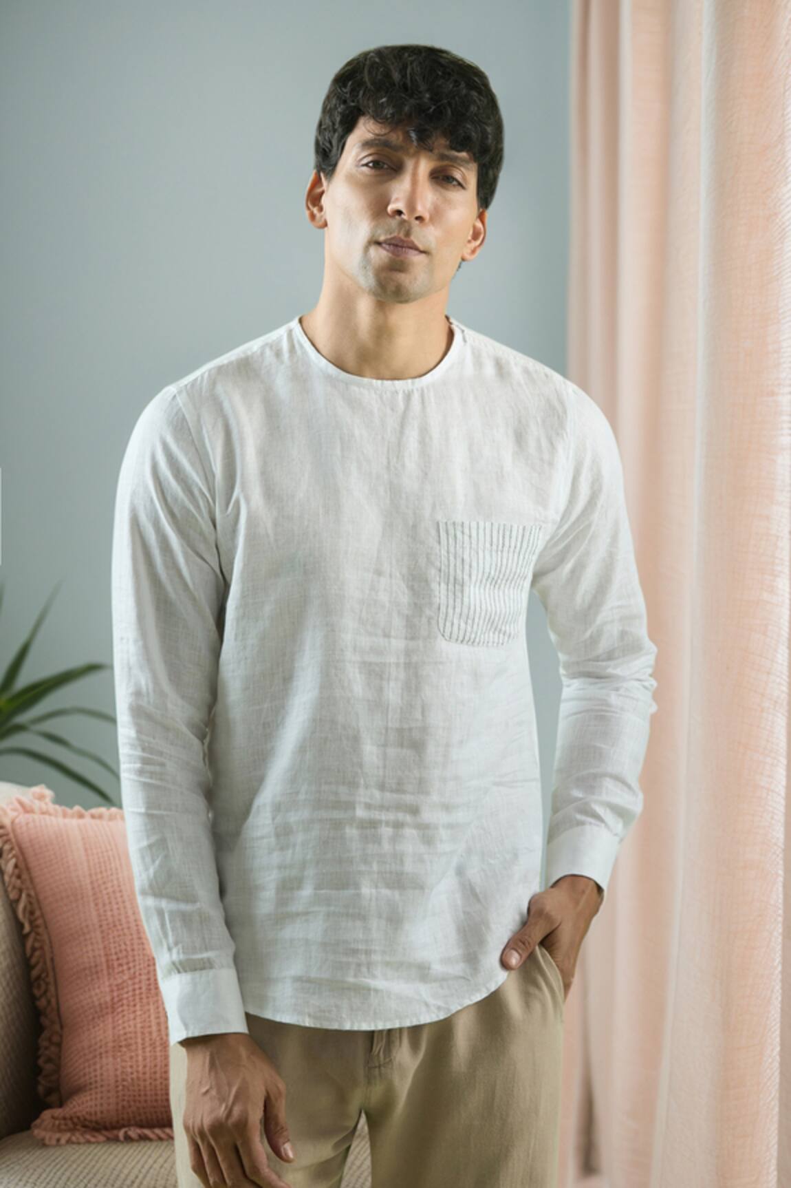 Arihant Rai Sinha White Placement Embroidered Patch Work Kurta 