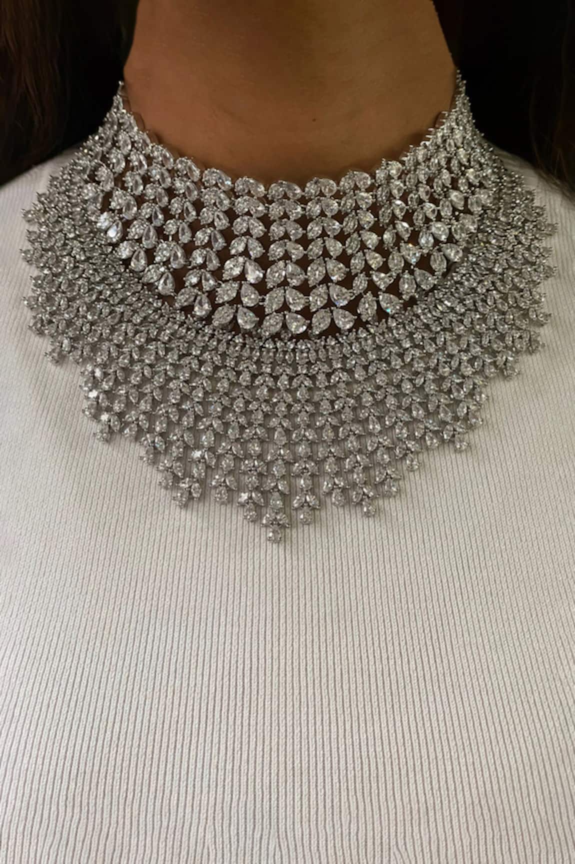 PRERTO Designer Faux Diamond Jewellery Set