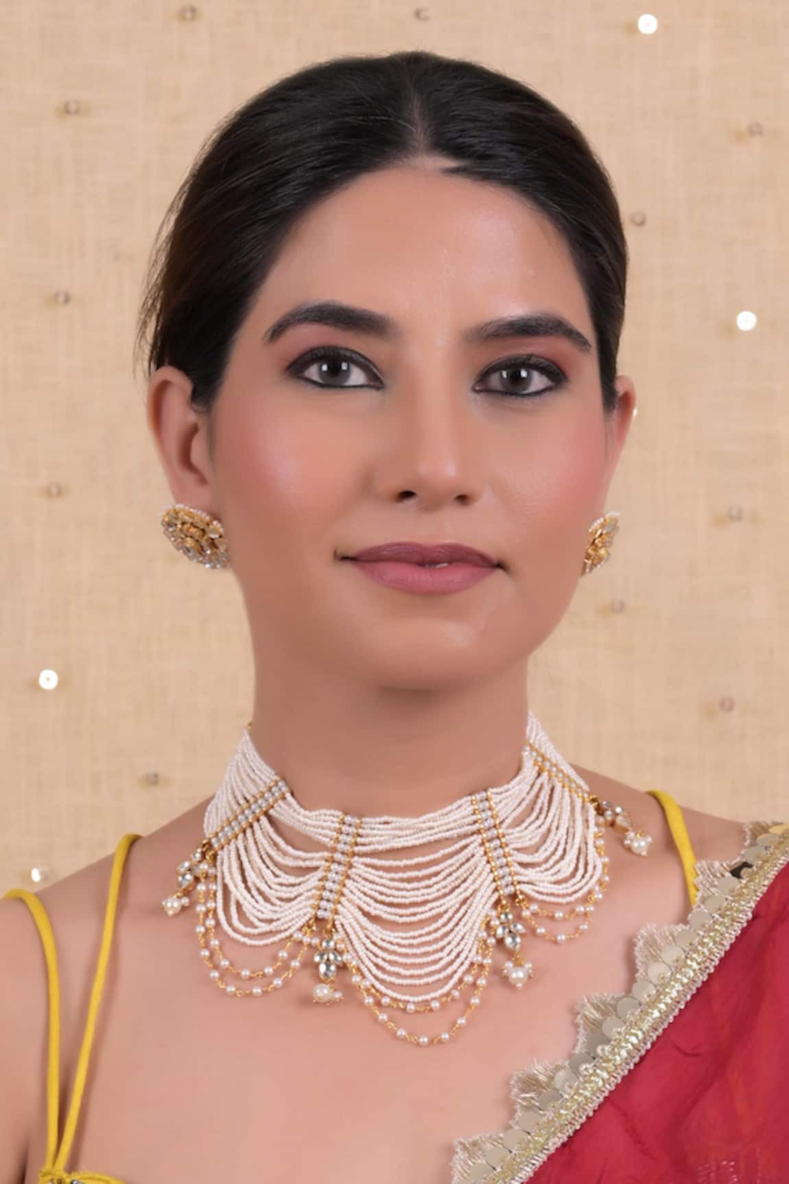 Shlok Jewels Layered Kundan Necklace Set