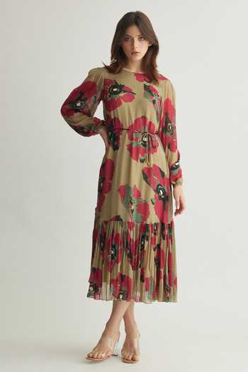 Koai Tiered Floral Midi Dress 