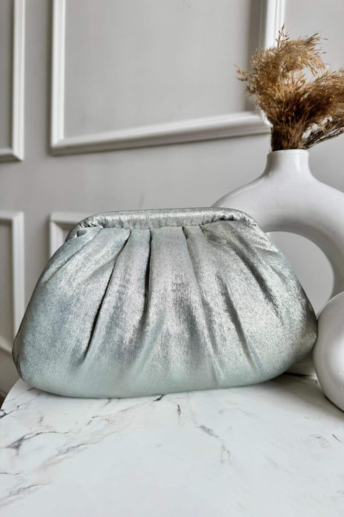 Boxwish By Bhumika Metallic Trapezium Shaped Handbag