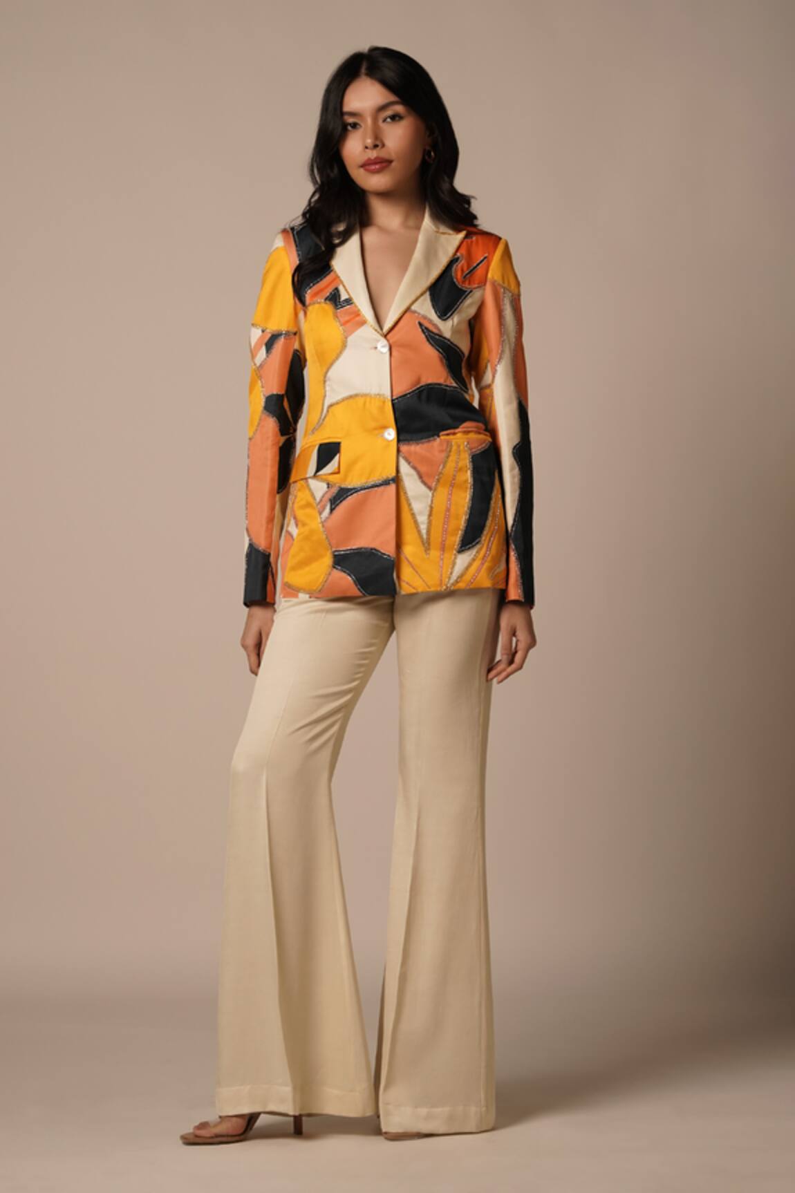 Advait Abstract Patch Work Blazer 